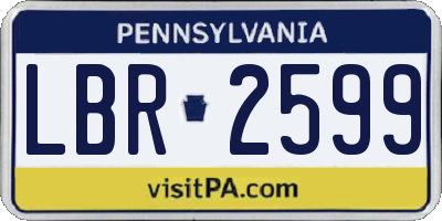 PA license plate LBR2599
