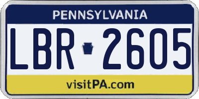 PA license plate LBR2605