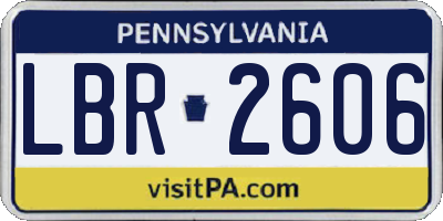 PA license plate LBR2606