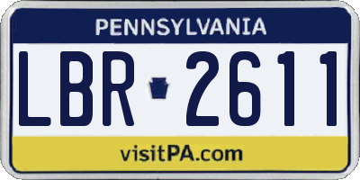 PA license plate LBR2611