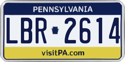 PA license plate LBR2614