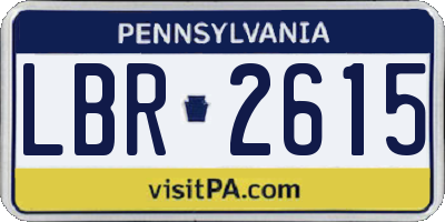 PA license plate LBR2615