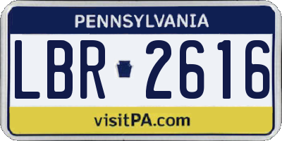 PA license plate LBR2616