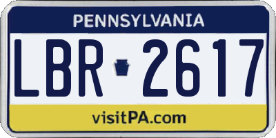 PA license plate LBR2617