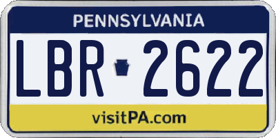 PA license plate LBR2622