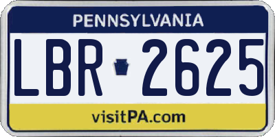 PA license plate LBR2625