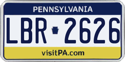 PA license plate LBR2626
