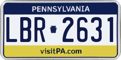 PA license plate LBR2631