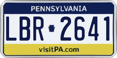 PA license plate LBR2641