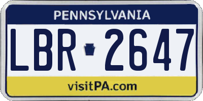 PA license plate LBR2647