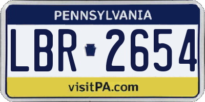 PA license plate LBR2654