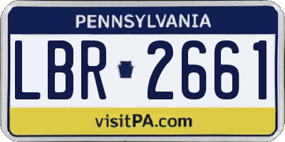 PA license plate LBR2661