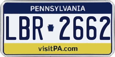 PA license plate LBR2662