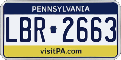 PA license plate LBR2663