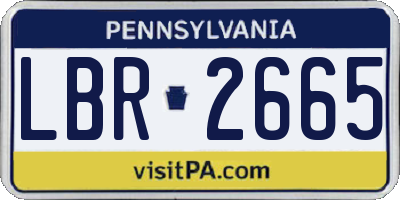 PA license plate LBR2665