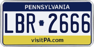 PA license plate LBR2666