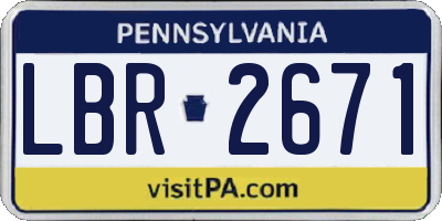 PA license plate LBR2671