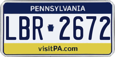 PA license plate LBR2672