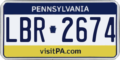 PA license plate LBR2674