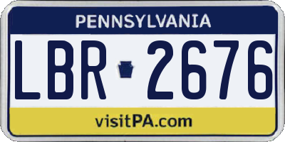 PA license plate LBR2676