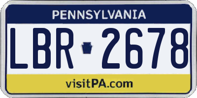 PA license plate LBR2678