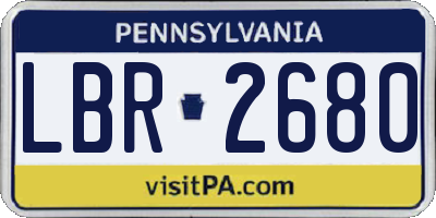 PA license plate LBR2680