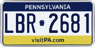 PA license plate LBR2681