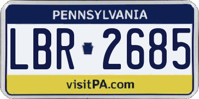 PA license plate LBR2685