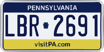 PA license plate LBR2691
