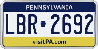 PA license plate LBR2692
