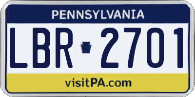 PA license plate LBR2701