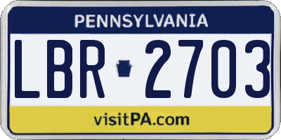 PA license plate LBR2703