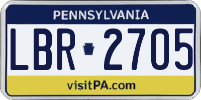 PA license plate LBR2705