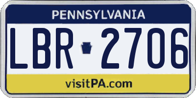 PA license plate LBR2706