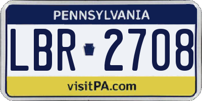 PA license plate LBR2708