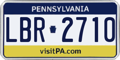 PA license plate LBR2710