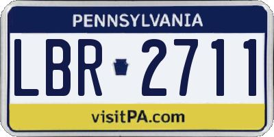 PA license plate LBR2711