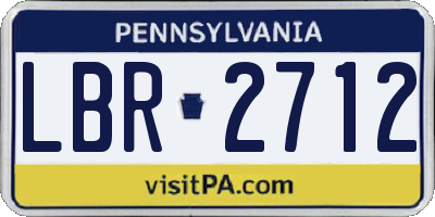 PA license plate LBR2712