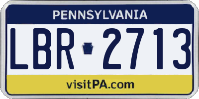 PA license plate LBR2713