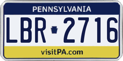 PA license plate LBR2716