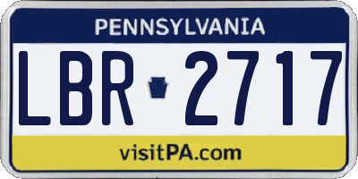 PA license plate LBR2717
