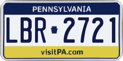 PA license plate LBR2721