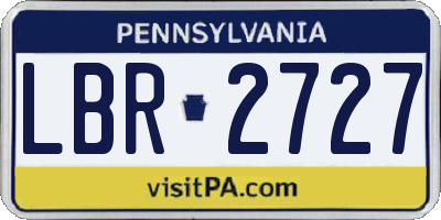 PA license plate LBR2727