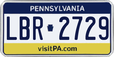 PA license plate LBR2729