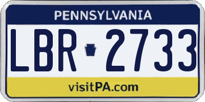 PA license plate LBR2733