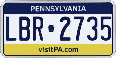 PA license plate LBR2735