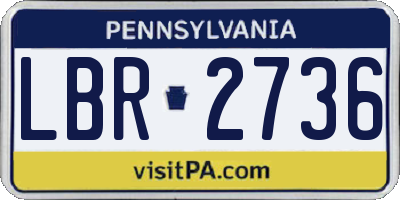 PA license plate LBR2736