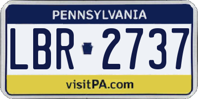 PA license plate LBR2737