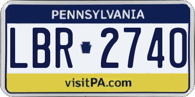 PA license plate LBR2740