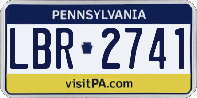 PA license plate LBR2741